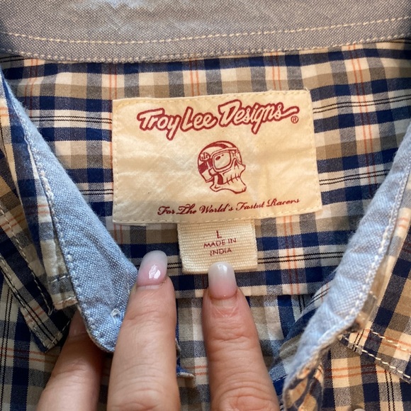 Troy Lee Designs lightweight Button Down Long Sleeve Shirt Size L - Picture 2 of 7